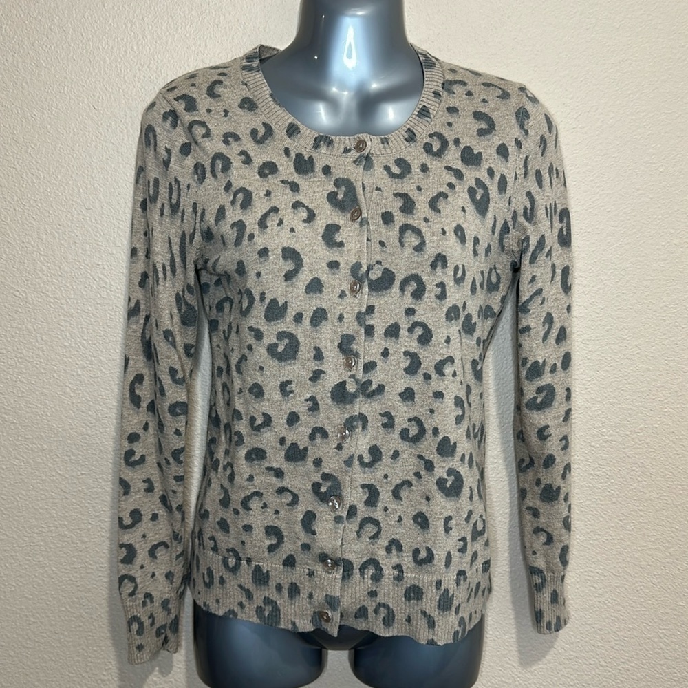GAP Leopard Print Cardigan Sweater, Size S